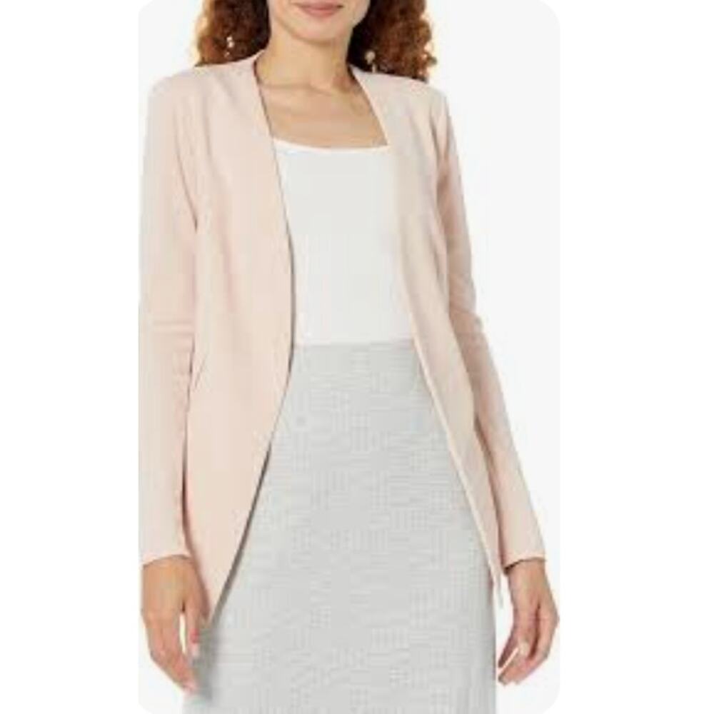 BCBGeneration Blush Pink Open Front Blazer Jacket Draped Hem Women's Size XL
